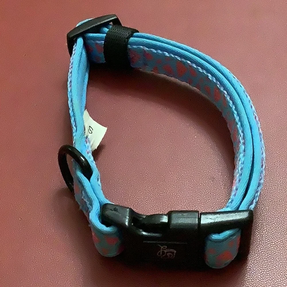 Blue/Pink Dog Collar with Adjustable Buckle Closure. New No Tag